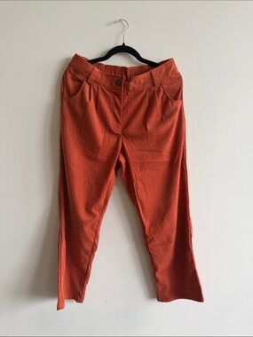 HALARA Rust Orange Cropped Corduroy Pants